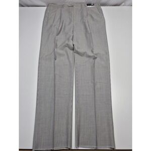 S. Cohen Performance Wool Dress Pants Mens 44x36 Gray Pleated Striped NWT